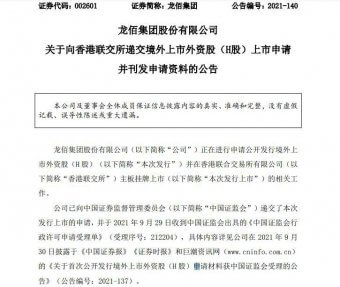 国内钛白粉龙头企业龙佰集团将拟赴港上市