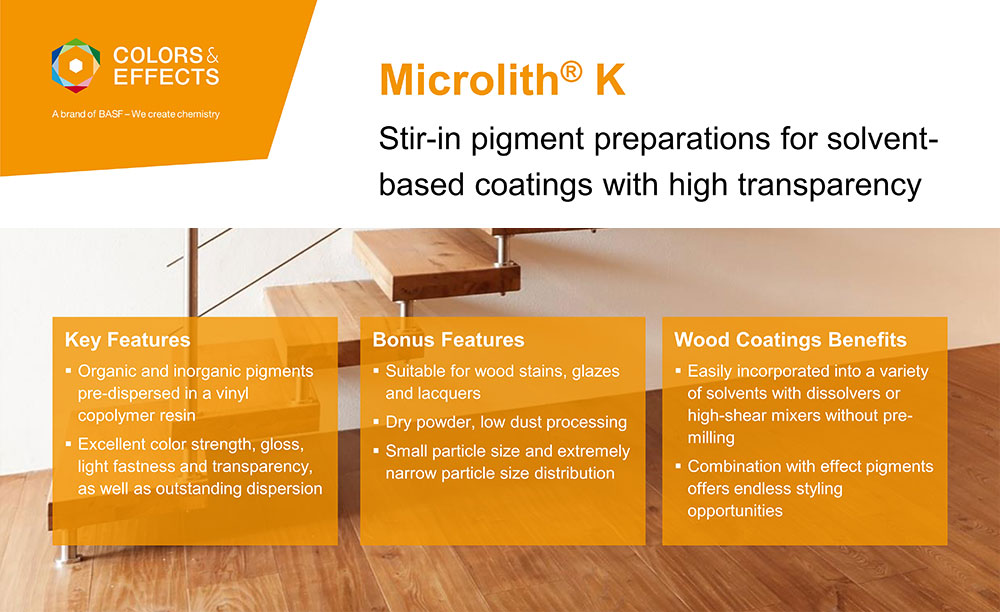 Microlith K系列，用于高透明度溶剂型涂料的搅拌式颜料制剂