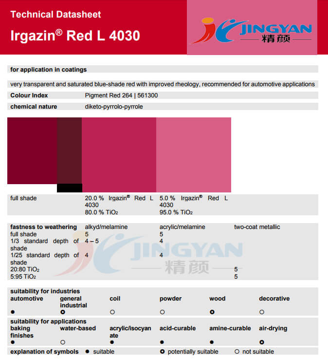 巴斯夫有机颜料橙L4030/汽巴FTX BASF Irgazin Orange L4030/FTX(R-264)