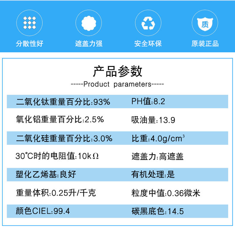 杜邦R706高耐候钛白粉参数