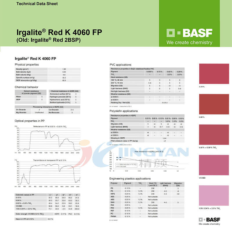 BASF Irgalite Red K4060FP/2BSP巴斯夫有机颜料红K4060FP/汽巴2BSP (R.48:3)
