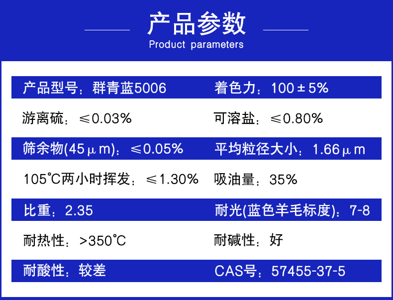 holliday群青颜料蓝5006参数