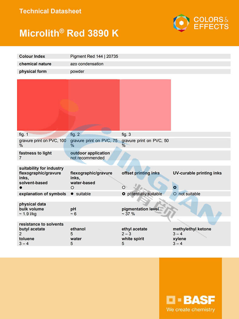 巴斯夫3890K纳米颜料TDS技术数据报告