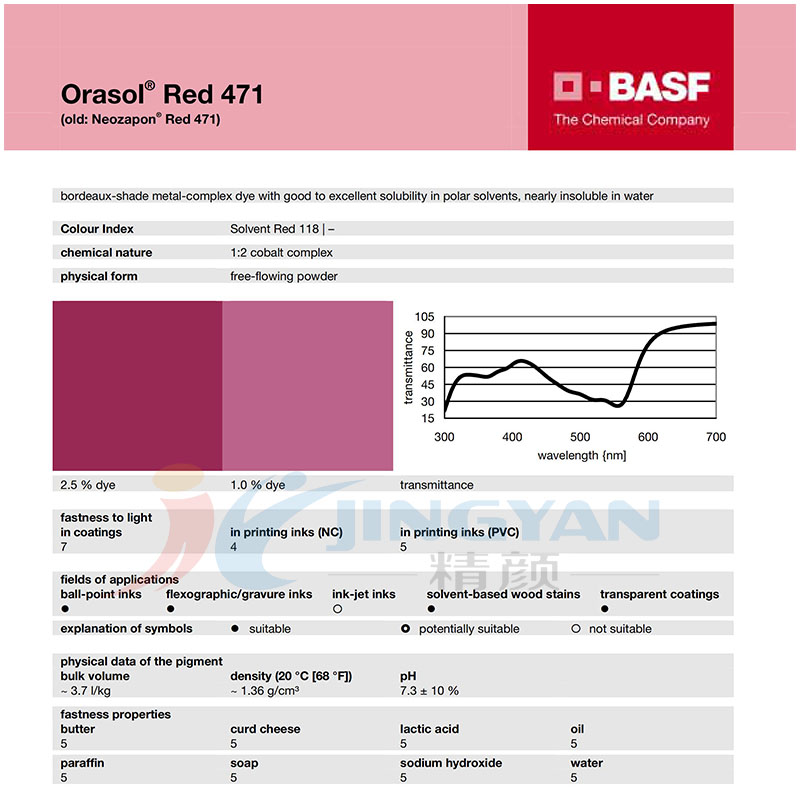巴斯夫BASF Orasol Red 471枣红色钴金属络合染料溶剂红118