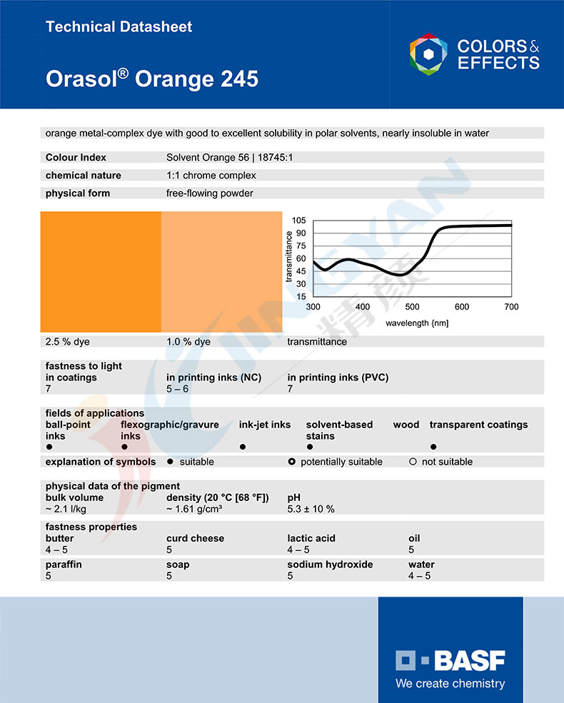 巴斯夫奥丽素245染料橙TDS技术说明书