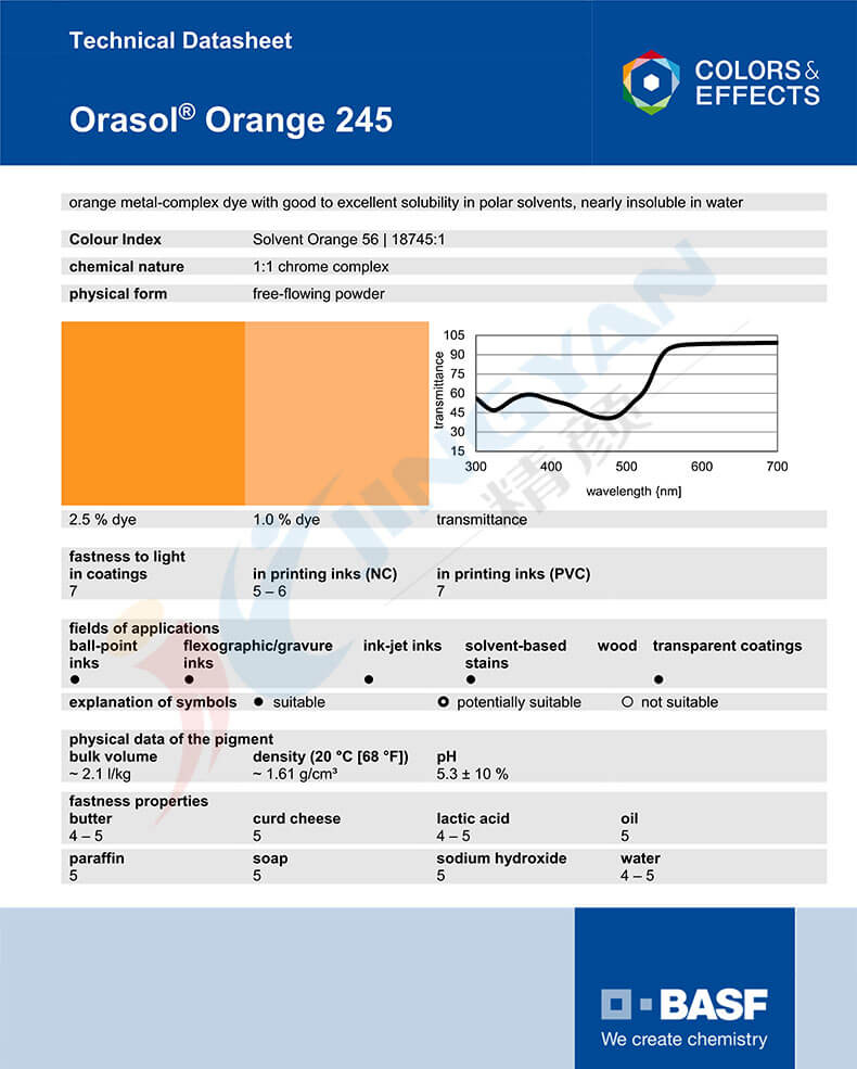 巴斯夫奥丽素245染料橙TDS技术说明书