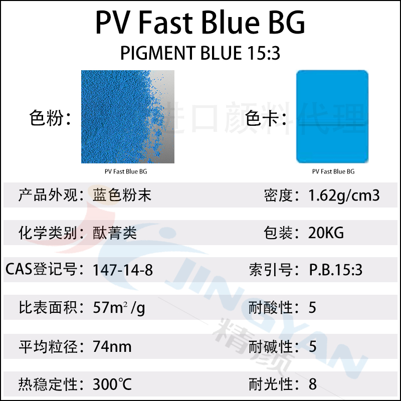 科莱恩PV Fast Blue BG酞菁蓝有机颜料物理性能