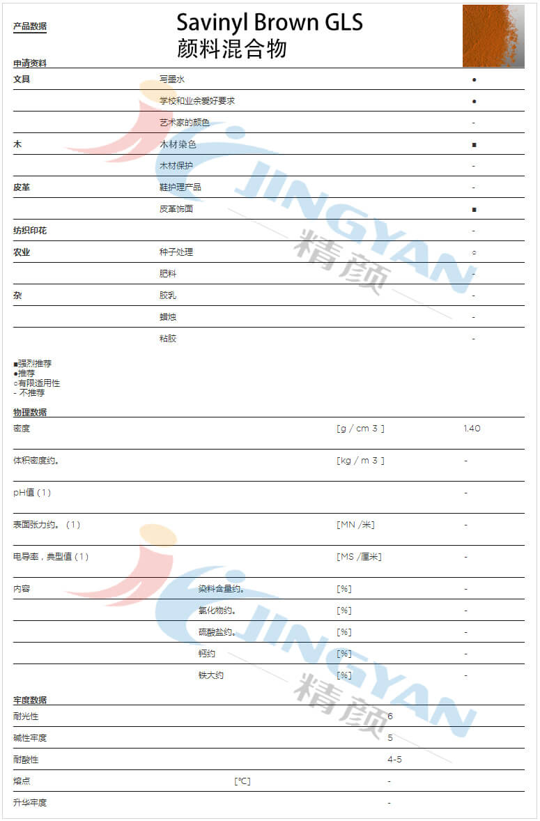 科莱恩沙芬尼混合染料GLS数据表